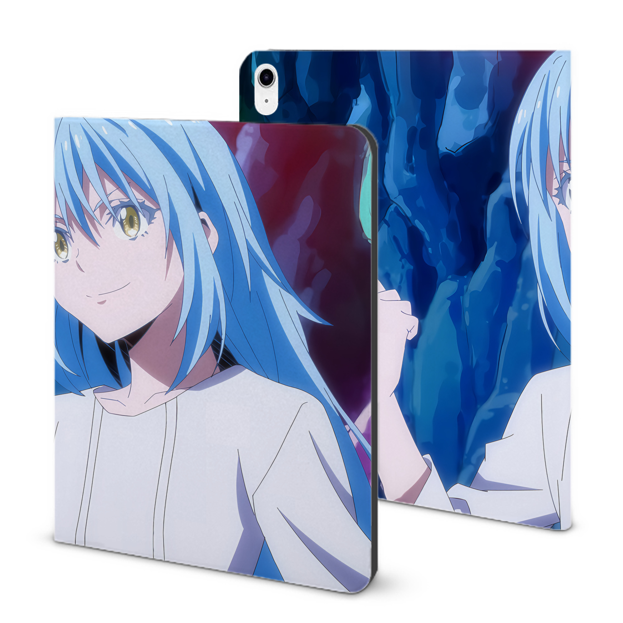 （画像用） 転スラ Regarding Reincarnated to Slime IPad ケース ブック型 PUレザー TPU 耐衝撃 軽量 薄型 ペン収納なし 全面保護 IPad 各モデル対応